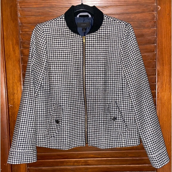 J. Crew Classic timeless style 100% wool, houndstooth fully lined w pockets. NWT - Picture 7 of 15